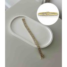 Çift Sıra Gold Taşlı Bileklik | Şık ve Zamansız Tasarım”