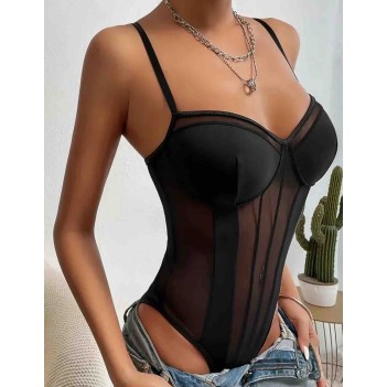 Siyah fantazi transparan body
