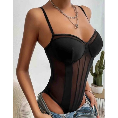 Siyah fantazi transparan body