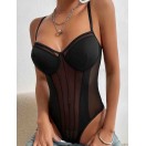 Siyah fantazi transparan body