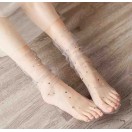 Ten rengi pullu kısa tül çorap