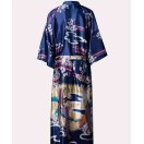 Desenli Saten Kimono Sabahlık - Zarif ve Rahat