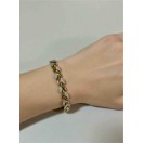 Altın Renk Zincir Formlu Taş Detaylı Bileklik | Queenela