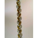 Altın Renk Zincir Formlu Taş Detaylı Bileklik | Queenela