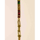 Kadın Dikdörtgen Kesim Renkli Taşlı Altın Bilezik – Trend ve Zarif Tasarım