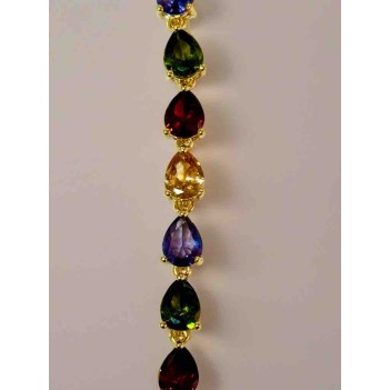 Kadın İnce Renkli Taşlı Altın Bilezik – Zarif ve Şık Tasarım