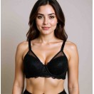 Siyah dantel balenli desteksiz toparlayıcı sütyen