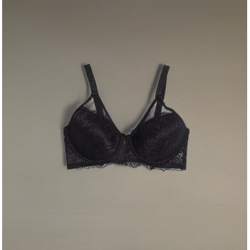 Siyah dantel balenli desteksiz toparlayıcı sütyen 
