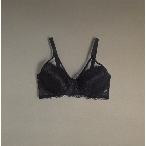 Siyah dantel balenli desteksiz toparlayıcı sütyen