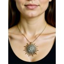 Zirkon taşlı gold kadın kolye