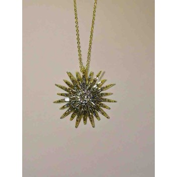 Zirkon taşlı gold kadın kolye