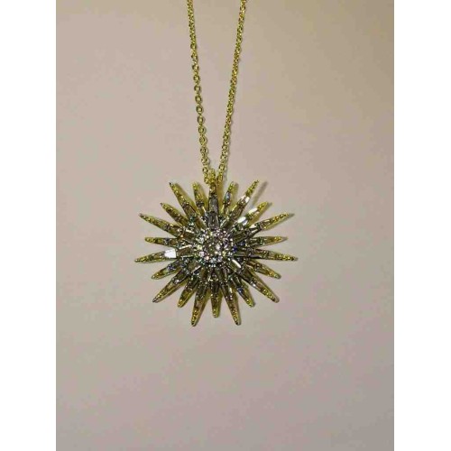 Zirkon taşlı gold kadın kolye