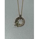 Altın Renk Çiçek Detaylı Halka Kolye |