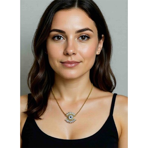 Işınlı Nazar Boncuğu Kolye - Koruyucu ve Şık