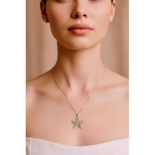 Yıldız Taşlı Kolye - Işıltılı Zarif Kolye