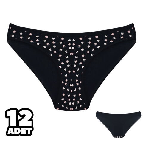 Dondeza 101-144 Desenli Bayan Bikini 12’li – Uygun Fiyatlı Kadın Külot