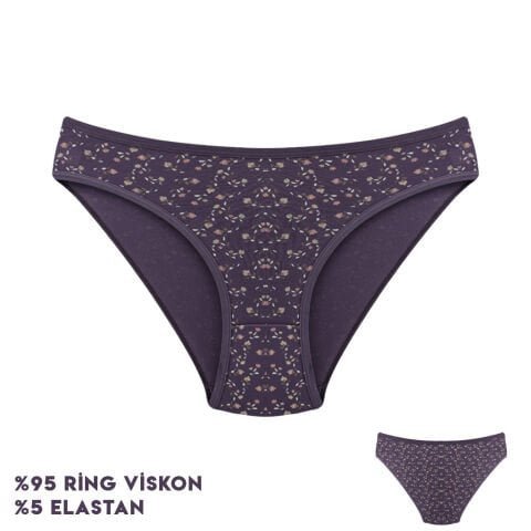 Dondeza 164-6 (M) Desenli Viscon Bayan Bikini 12’li – Uygun Fiyatlı Kadın Külot