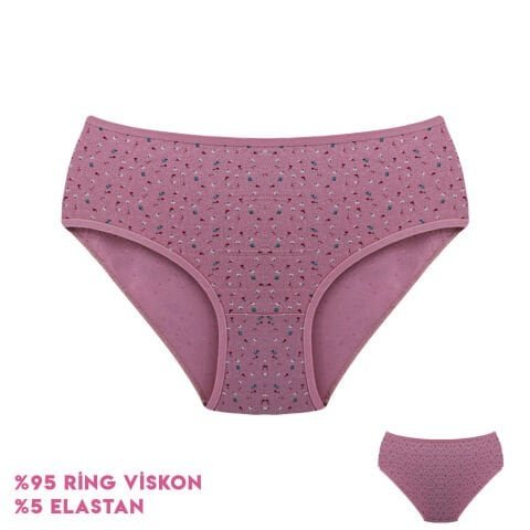 Dondeza 364-2 (XL) Desenli Viscon Bayan Bikini 12’li – Uygun Fiyatlı Kadın Külot