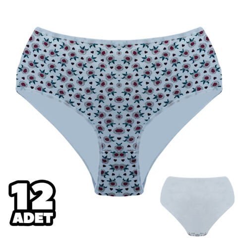 Dondeza 601-33 Desenli Bayan Battal Bato 12’li – Uygun Fiyatlı Kadın Külot