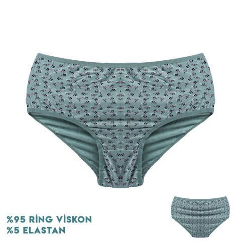 Dondeza 664-1 (XXL) Desenli Viscon Bayan Bikini 12’li – Uygun Fiyatlı Kadın Külot
