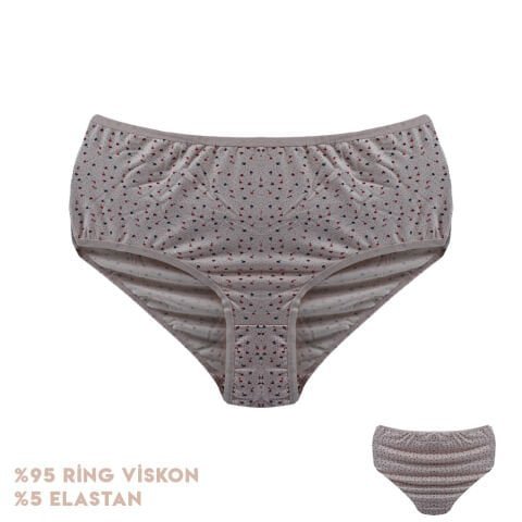 Dondeza 664-8 (XXL) Desenli Viscon Bayan Bikini 12’li – Uygun Fiyatlı Kadın Külot