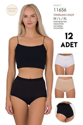 Berrak 11656 (M-L-XL) Bayan Toparlayıcı Külot 12’li – Uygun Fiyatlı Kadın Külot