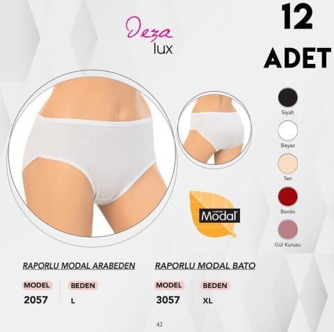 Dondeza 3057 Raporlu Modal XL Beden Bayan Külot 12’li – Uygun Fiyatlı Kadın Külot