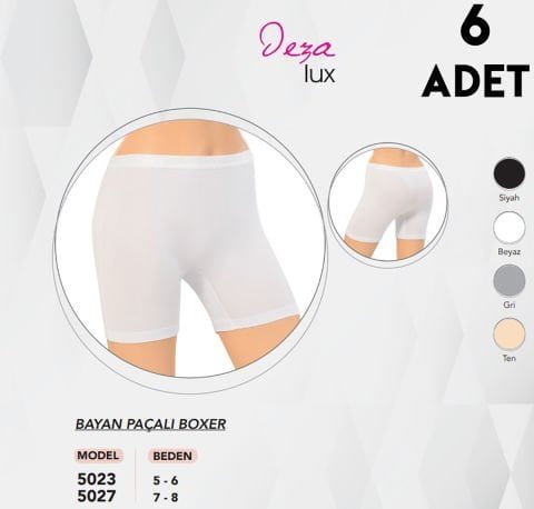 Dondeza 5027 Paçalı Bayan Boxer 6’lı Uygun Fiyatlı Dikişsiz Kadın Boxer