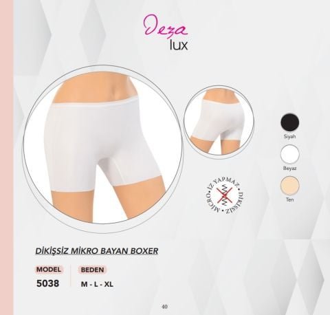 Dondeza 5038 Dikişsiz Micro Bayan Boxer Short 12’li Uygun Fiyatlı Dikişsiz Kadın Boxer
