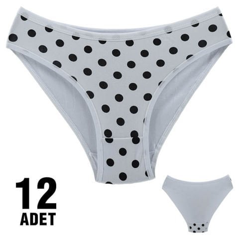 Dondeza 101-14 Desenli Bayan Bikini 12’li – Uygun Fiyatlı Kadın Külot
