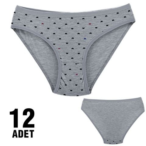 Dondeza 101-59 Desenli Bayan Bikini 12’li – Uygun Fiyatlı Kadın Külot