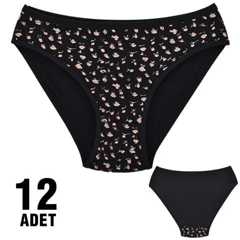 Dondeza 101-71 Desenli Bayan Bikini 12’li – Uygun Fiyatlı Kadın Külot