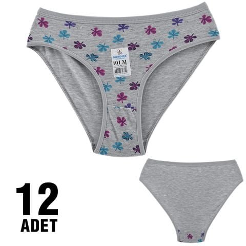 Dondeza 101-90 Desenli Bayan Bikini 12’li – Uygun Fiyatlı Kadın Külot