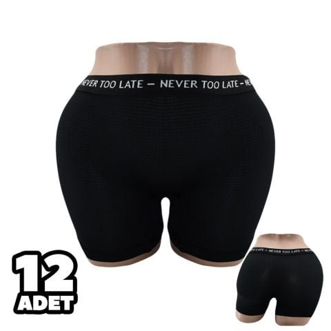 Dondeza 5039 Sporcu Fileli Bayan Boxer Short 12’li Uygun Fiyatlı Dikişsiz Kadın Boxer