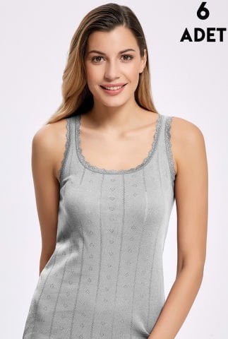 İlke 224-Gri Jakarlı Dantelli Geniş Askılı Atlet 6’lı – Uygun Fiyatlı Atlet