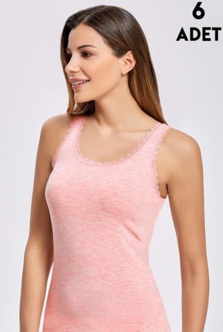 İlke 247-Pembe Melanj’lı Dantelli Bayan Geniş Askılı Atlet 6’lı – Uygun Fiyatlı Atlet