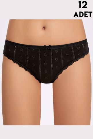 İlke 273 Jakarlı Dantelli Bayan Bikini12’li (M-L-XL) – Uygun Fiyatlı Kadın Külot