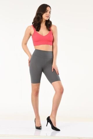 Vogsing 366 Füme Fitilli Dalgıç Yüksek Bel Bayan Şort Uygun Fiyatlı Dikişsiz Kadın Boxer