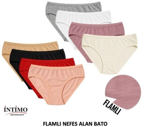 İntimo 2705 (L-XL) Nefes Alan Doku Likralı Biyeli Bayan Külot 12’li – Uygun Fiyatlı Kadın Külot