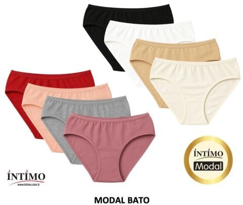 İntimo 2706 (L-XL) Modal Doku Likralı Biyeli Bayan Külot 12’li – Uygun Fiyatlı Kadın Külot