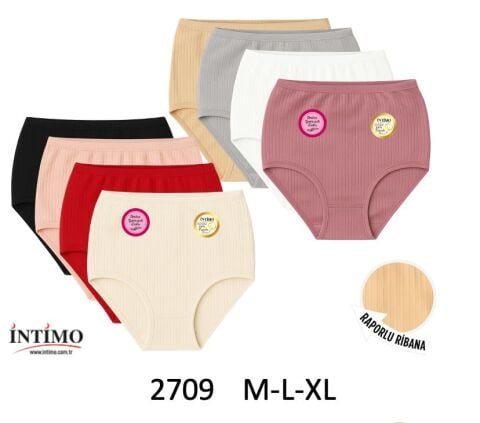 İntimo 2709 (M-L-XL) Raporlu Yüksek Bel Toparlayıcı Bayan Külot 12’li – Uygun Fiyatlı Kadın Külot