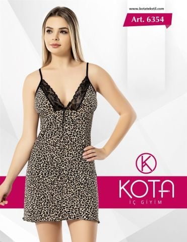Kota 6354 Bayan Leopar Baskılı Gecelik – Uygun fiyatlı fantazi ve gecelik