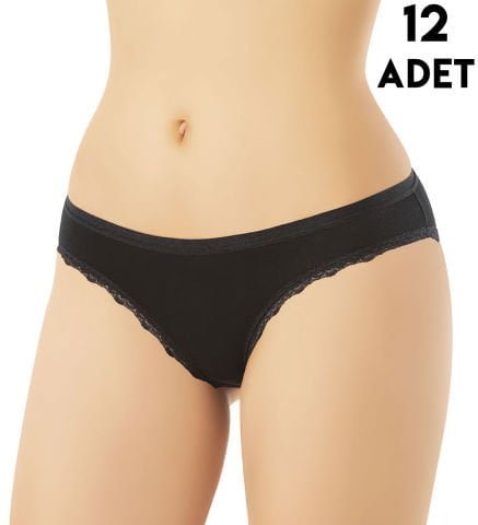 Kota 5101 Tırnak Dantelli Viskon Bayan Bikini (M-L-XL) 12’li – Uygun Fiyatlı Kadın Külot
