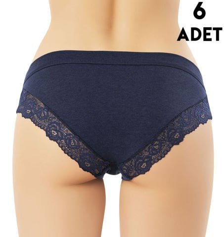 Kota 5106 Dantel Ve Biye Detaylı Modal Bayan Bikini (M-L-XL) 6’lı – Uygun Fiyatlı Kadın Külot