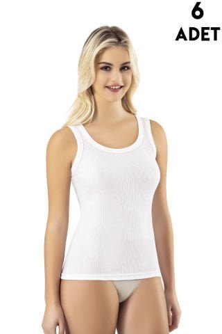 Kota 6015 Çizgili Raporlu Kaşkorse Bayan Atlet 6’lı – Uygun Fiyatlı Atlet