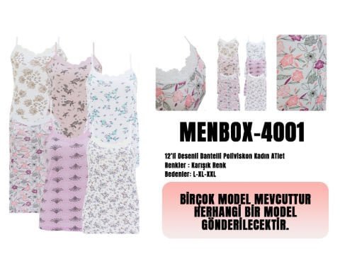 Menbox 4001 Desenli Bayan İp Askılı Atlet 12’li – Uygun Fiyatlı Atlet