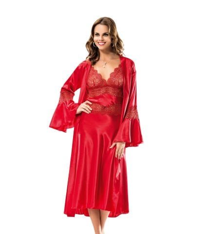 Moongirl 2078 Bayan Saten Uzun İkili Takım – Uygun fiyatlı fantazi ve gecelik