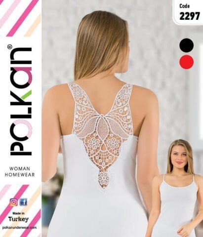 Polkan 2297 Sırtı Güpürlü Bayan Atlet – Uygun Fiyatlı Atlet