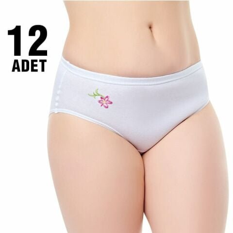 Seher 0024 İşlemeli Bayan Kom 12’li – Uygun Fiyatlı Kadın Külot
