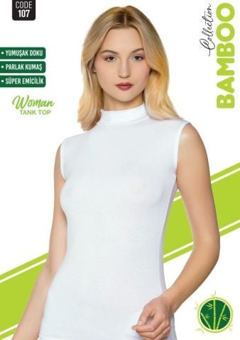 Sortie 107 Bambu Sıfır Kol Balıkçı Yaka Bayan Atlet – Uygun Fiyatlı Atlet